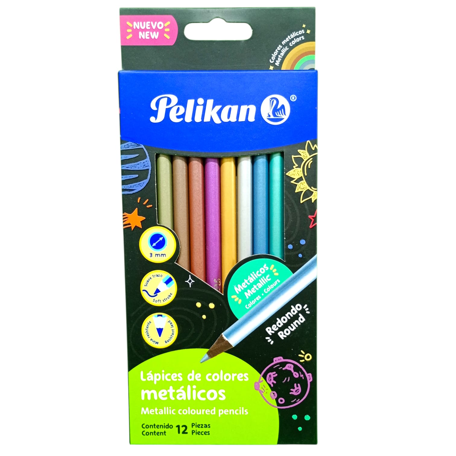 COLOR PELIKAN LARGO 3 ml METALICO C/12